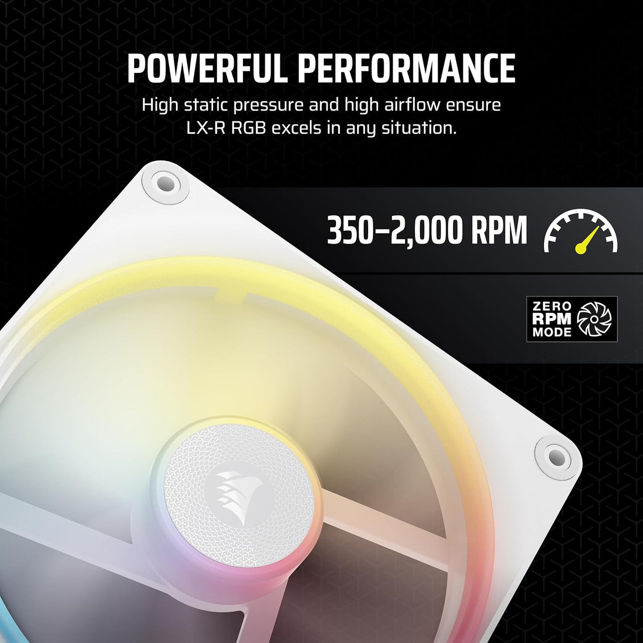 Corsair iCUE Link LX140-R RGB PWM | 140 mm | 2000 rpm | 4-Pin Case Fans Starter Kit (Dual Pack) - White CO-9051056-WW
