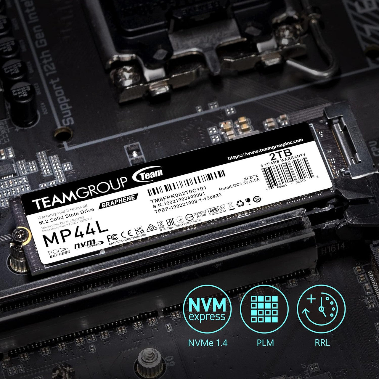 TEAMGROUP MP44L 1TB SLC Cache NVMe PCIe Gen 4x4 M.2 2280 Laptop&Desktop SSD Read Speed up to 5,000 MB/s TM8FPK001T0C101