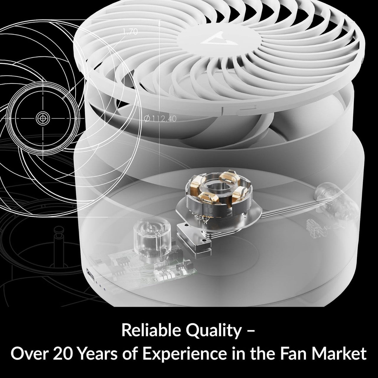 ARCTIC Summair Plus Foldable table fan with integrated rechargeable battery USB-C connection 600-3300 rpm - White (AEBRZ00026A)