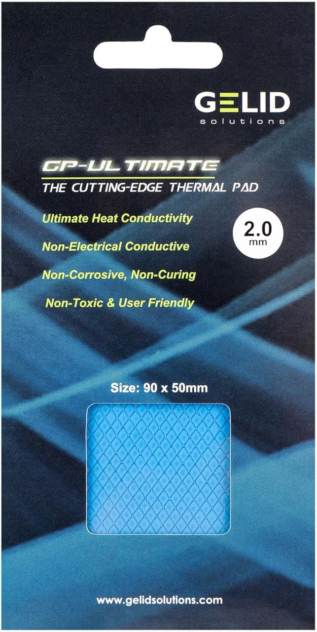 Gelid Solutions GP-Ultimate 90x50, 2mm, Excellent Heat Conduction, Easy Installation-Thermal Pad (1Pcs) TP-GP04-D