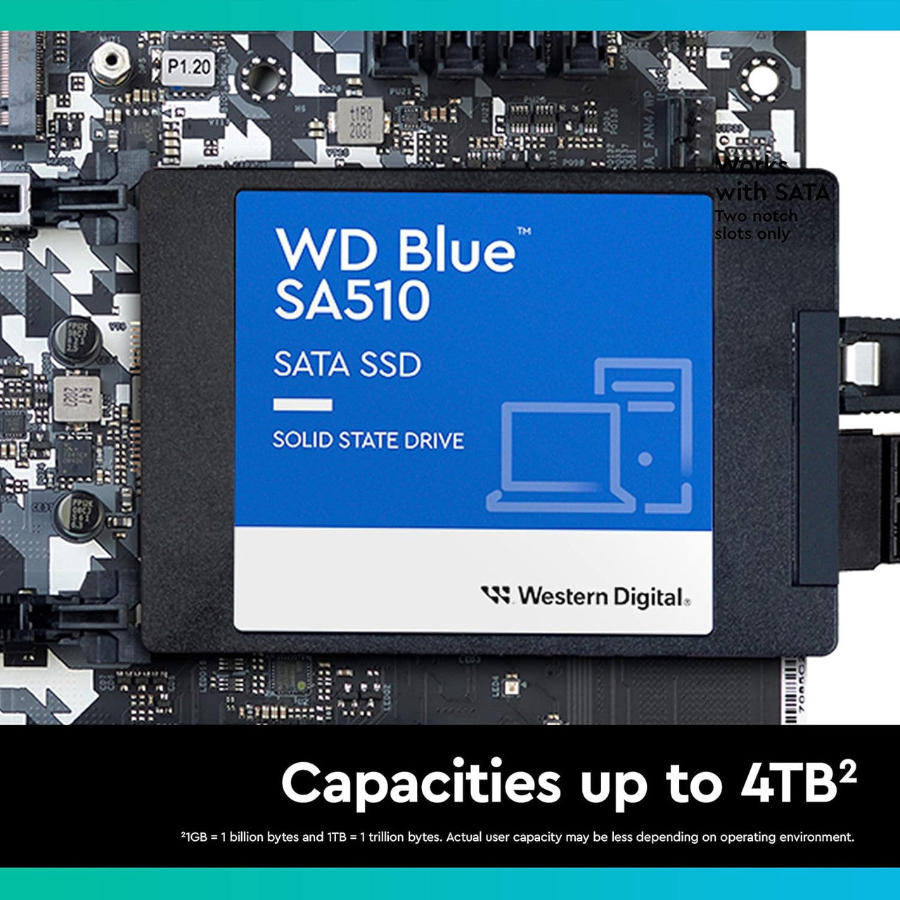 WD 500GB WD Blue SA510 SATA Internal Solid State Drive SSD SATA III 6 Gb/s 2.5-Inch/7mm Up to 560 MB/s WDS500G3B0A
