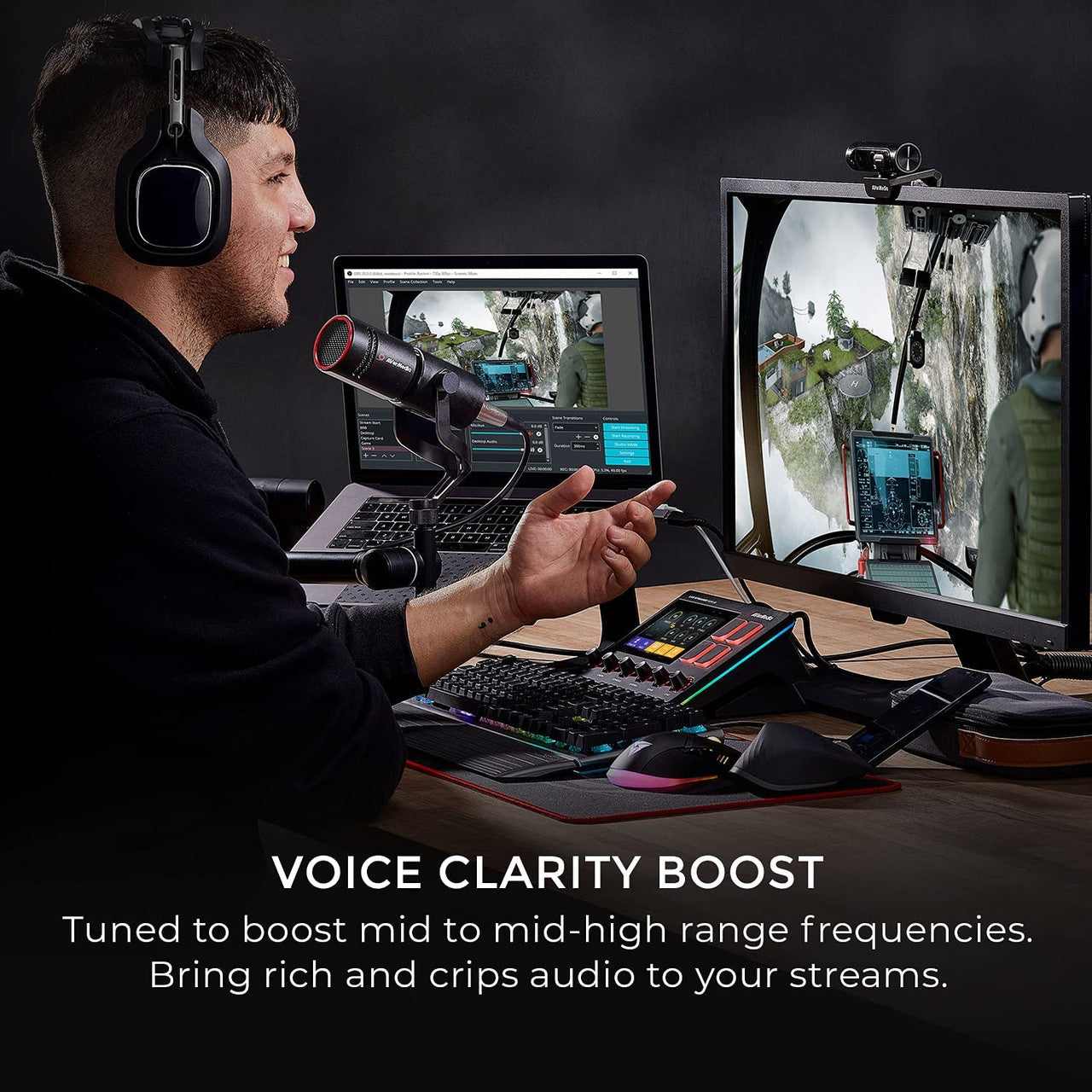 AVerMedia AM330 Live Streamer MIC 330 - Cardioid Dynamic XLR Microphone for Live Streaming and Podcasting, Black