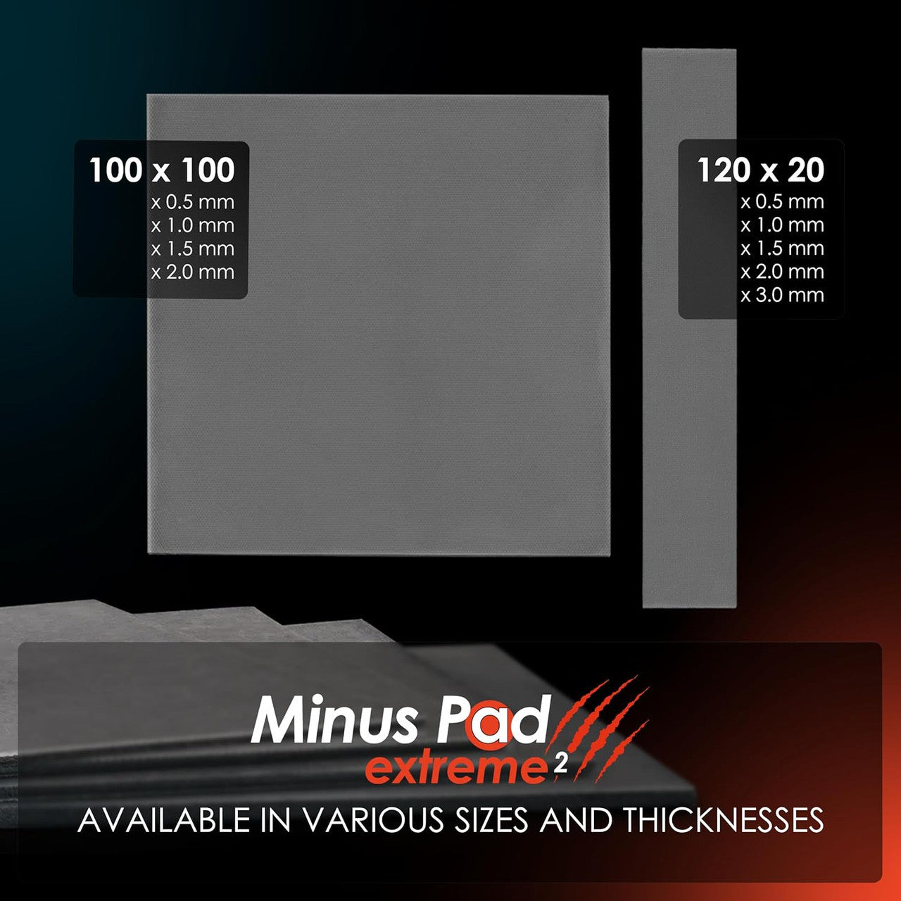 Thermal Grizzly Minus Pad V2 High Performance Thermal Pad 100x100x1.0mm Non-Hardening  GPU, SSD, RAM TG-MP-E2-100-100-10