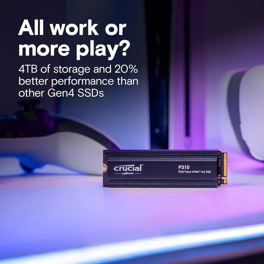 Crucial P310 1TB PCIe Gen4 NVMe M.2 SSD with Heatsink | 7,100MB/s | CT1000P310SSD5