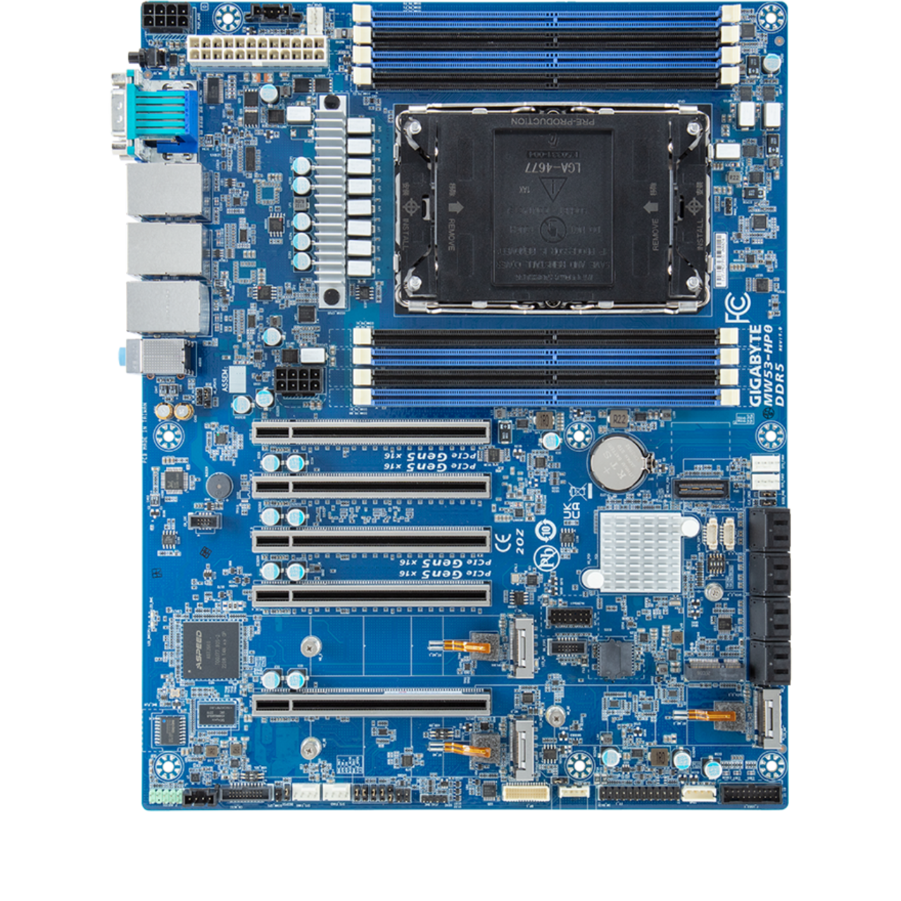 Gigabyte Intel Xeon W-2400, W790, ATX Workstation Motherboard - 2x 2.5GbE Intel LAN, 1x Management LAN (MW53-HP0 rev. 1.x)