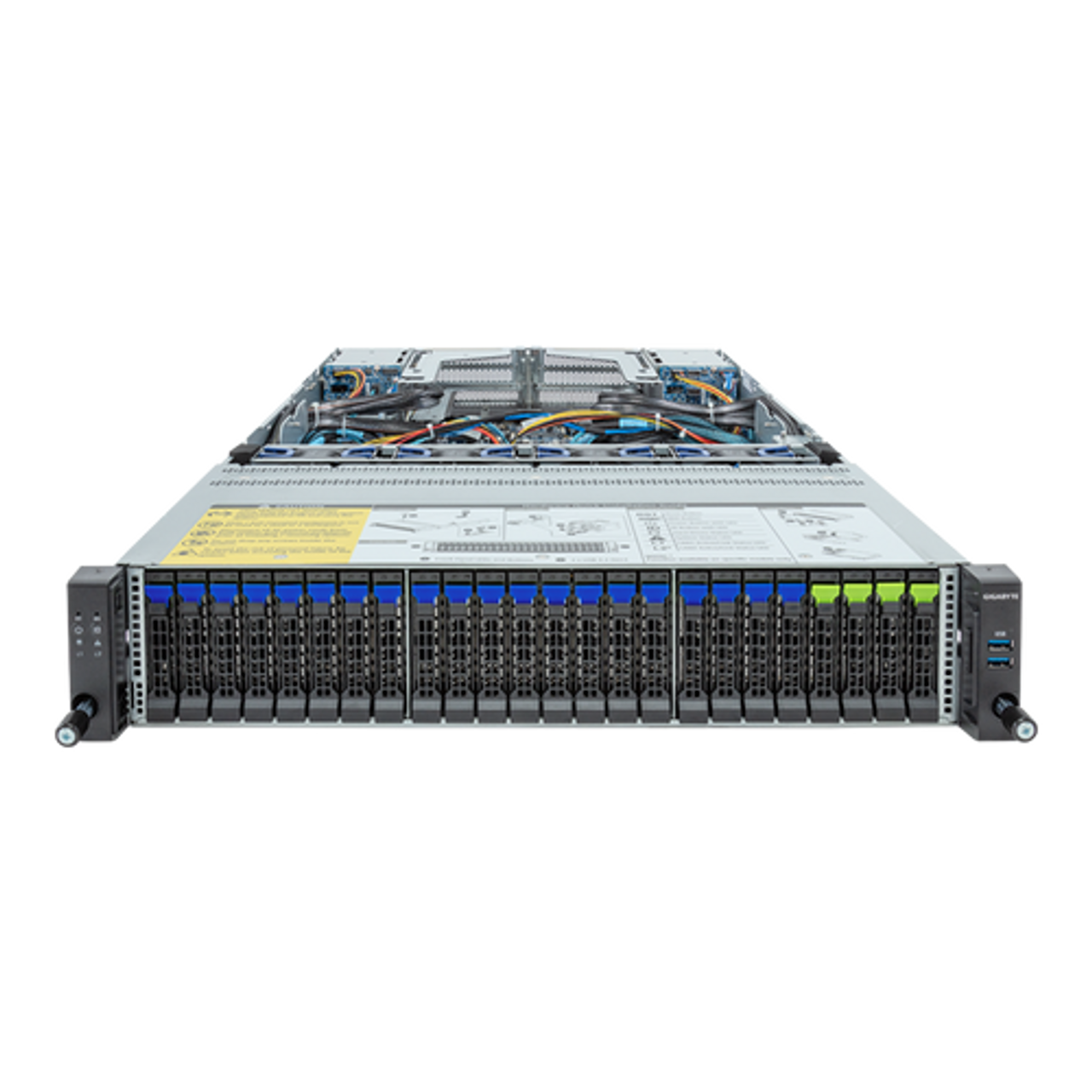 Gigabyte 2U Rack Server Barebone - AMD EPYC 9004, Dual CPU, 3x M.2, 24x DIMM Slots, 24+4x Gen4 NVME/SATA/SAS Bays R283-Z92-AAE3