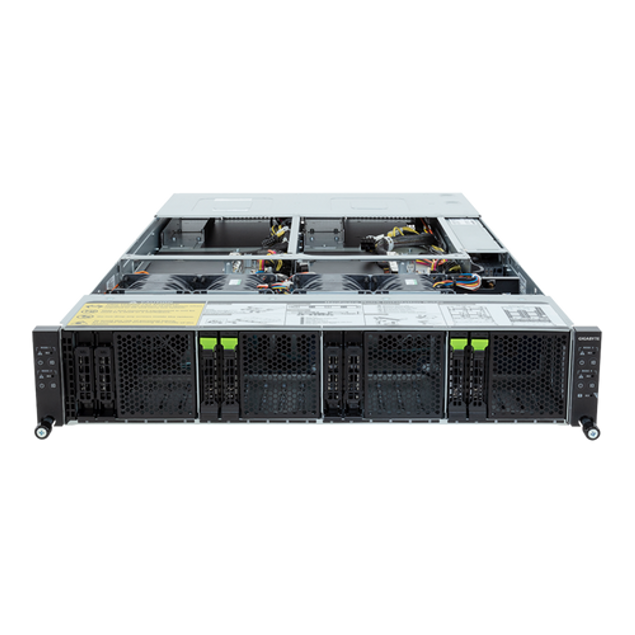 Gigabyte 2U High Density Server Barebone - AMD EPYC 9004, 2-Node Dual CPU, 4x Gen 5 x16 GPU, 4X Gen4 NVMe Bays H233-Z80-AAW1