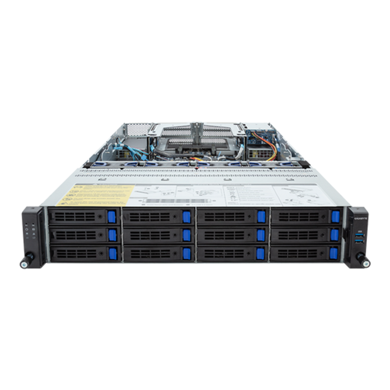 Gigabyte 2U Rack Server Barebone - AMD EPYC 9004, Dual CPU, 3x M.2, 24x DIMM Slots, 12+2 SATA/SAS Bays R283-Z90-AAD3