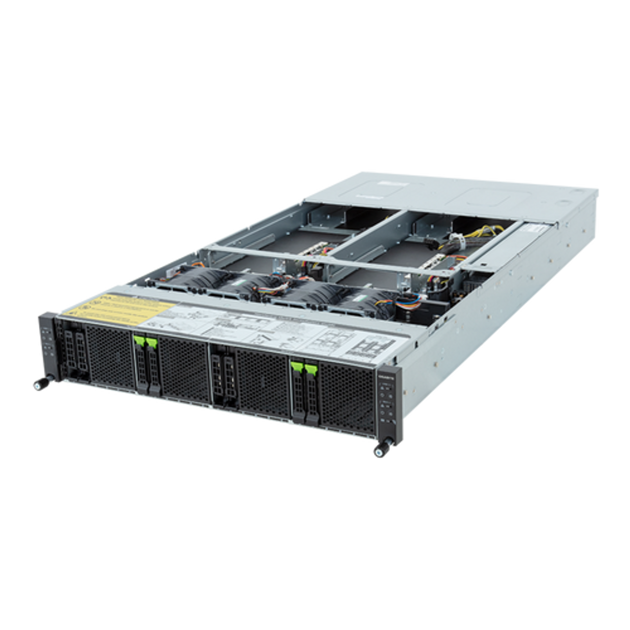 Gigabyte 2U High Density Server Barebone - AMD EPYC 9004, 2-Node Dual CPU, 4x Gen 5 x16 GPU, 4X Gen4 NVMe Bays H233-Z80-AAW1