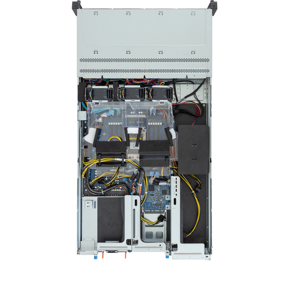 Gigabyte 2U Rack Server - AMD EPYC 8004, 4x PCIe Gen5 GPUs, 1xM.2 Gen3, 12 DIMM Slots, 12x 3.5/2.5 SATA/SAS Bays R243-EG0 Rev. AAL1