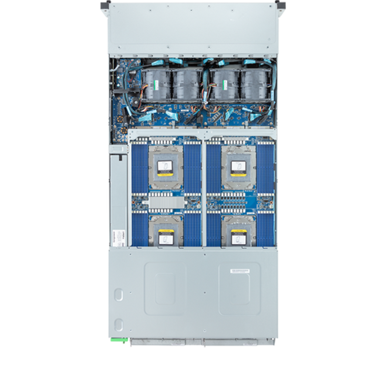 Gigabyte 2U High Density Server Barebone - AMD EPYC 9004, 4-Node Dual CPU, 24x Gen4 NVMe/SATA/SAS Bays H273-Z80-AAN1