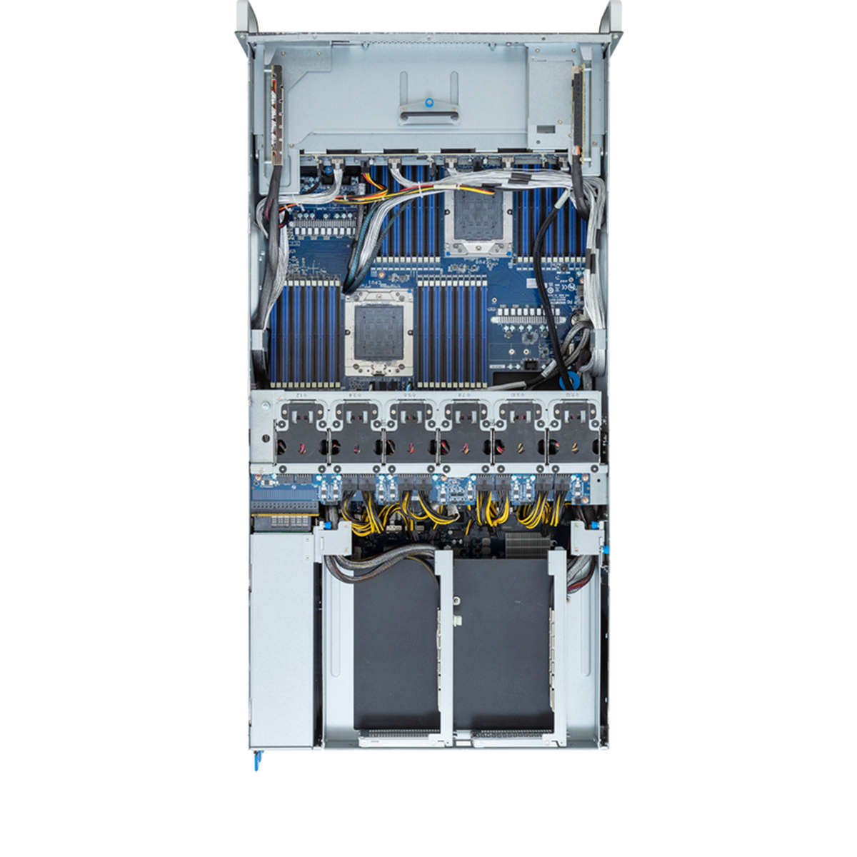 Gigabyte 4U HPC/AI Server - AMD EPYC 9004, Dual CPU, 8x PCIe Gen5 GPUs (with PCIe switches) G493-ZB2 Rev. AAP1