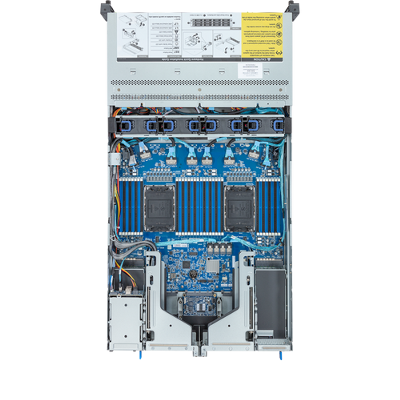 Gigabyte 2U Rack Server Barebone- Intel Gen4/Gen5 Intel Xeon Scalable, Dual CPU, 12+2 Gen4 NVMe/SATA/SAS Bays R283-S90-AAE1