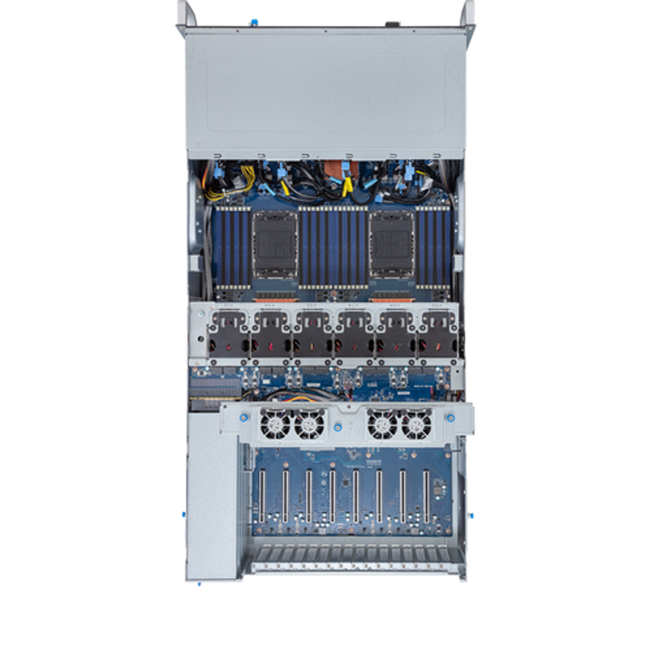 Gigabyte 4U HPC/AI Server Barebone- Intel Gen4/Gen5 Xeon Scalable, Dual CPU, 10x Gen5 GPUs G493-SB1-AAP1