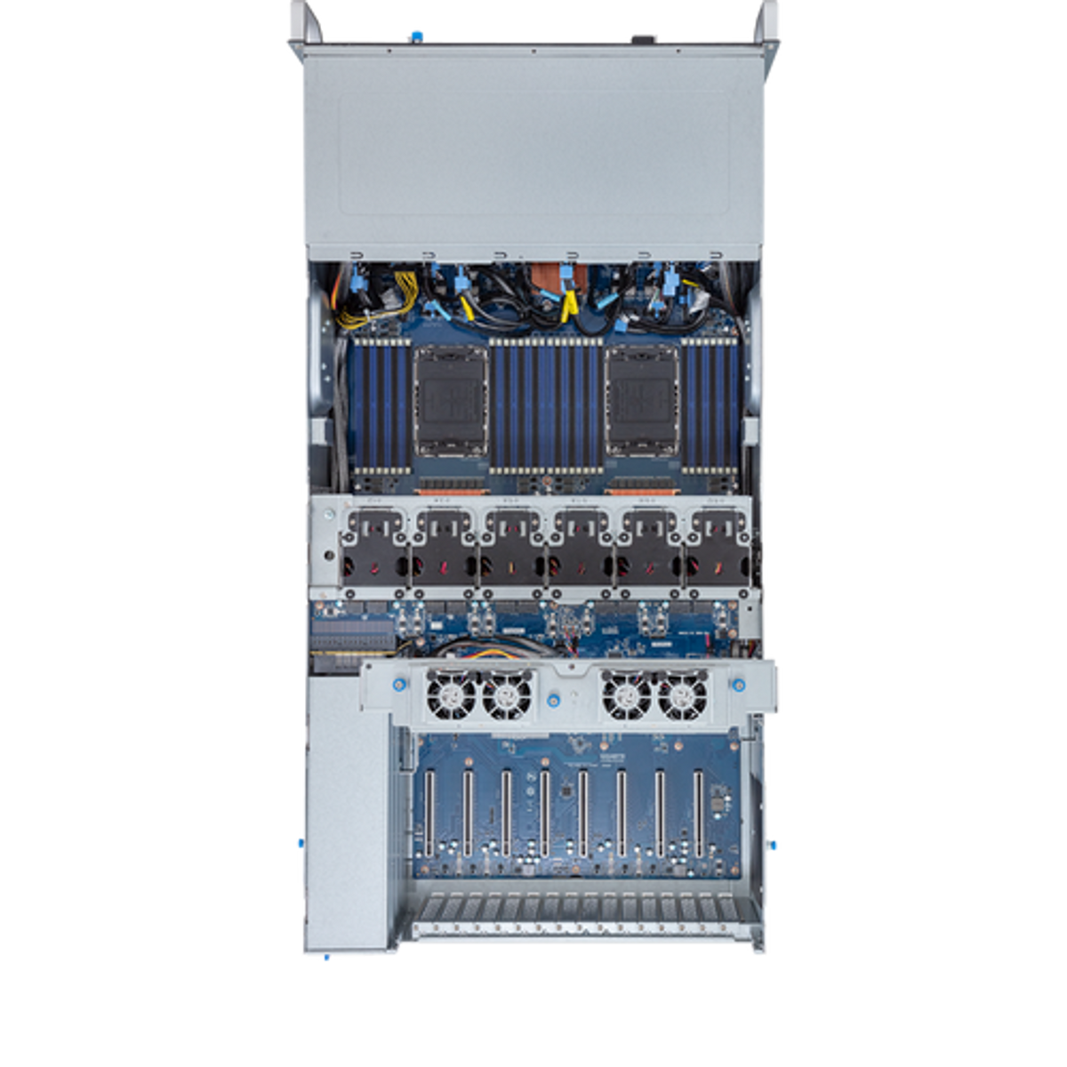 Gigabyte 4U HPC/AI Server Barebone- Intel Gen4/Gen5 Xeon Scalable, Dual CPU, 10x Gen5 GPUs G493-SB1-AAP1