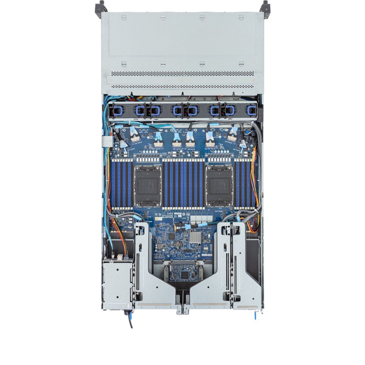 Gigabyte 2U Rack Server - 5th/4th Gen Intel Xeon Scalable, Dual CPU, 6+2 PCIe Gen5 Slots, 12+2 Bay Gen4 NVMe/SATA/SAS R283-S91 Rev. AAE1