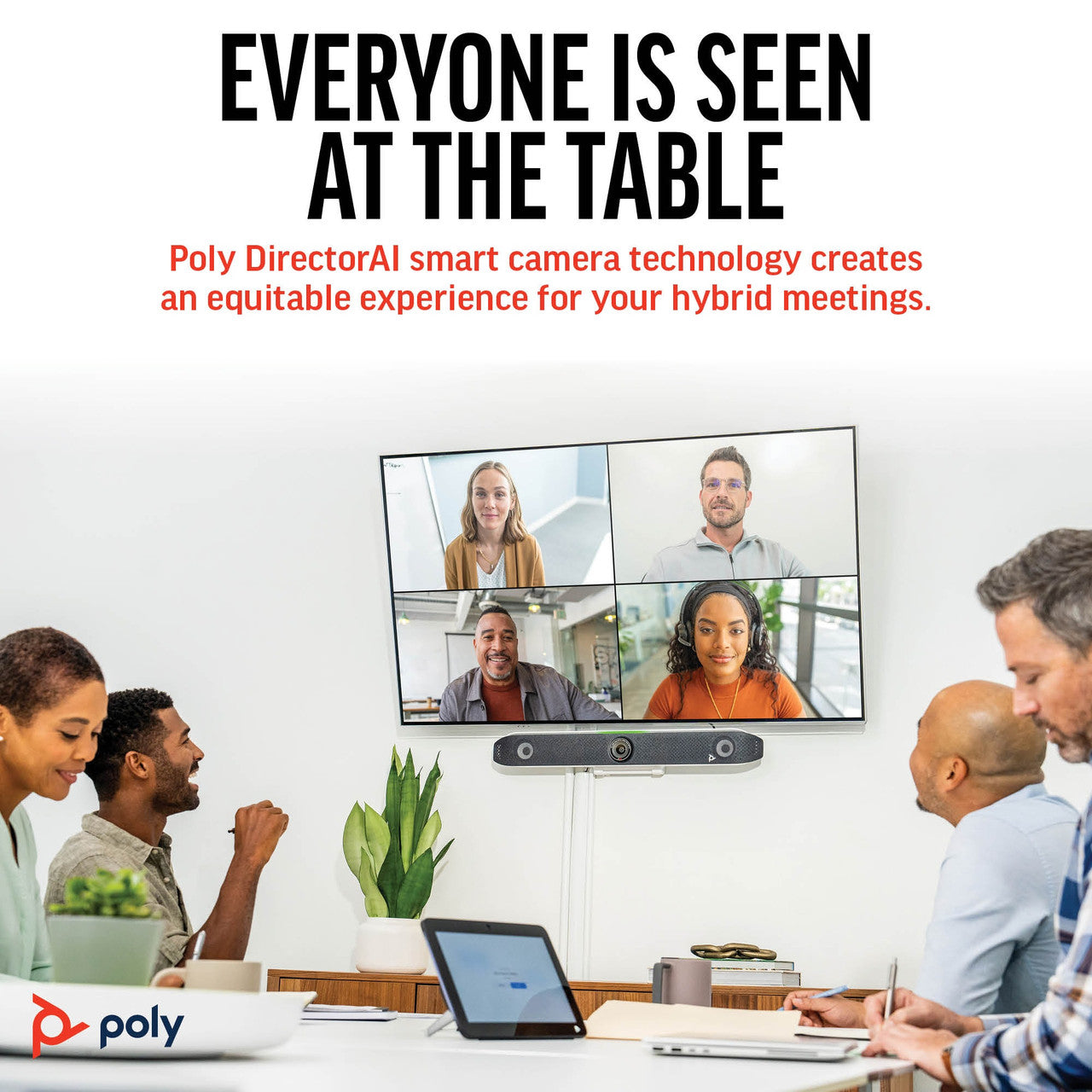 Poly Studio X52 All-In-One Video Bar & TC10 Controller Kit, 4KUHD-60 fps, H.264 High Profile, USB-Wireless LAN 8D8L1AA#ABA