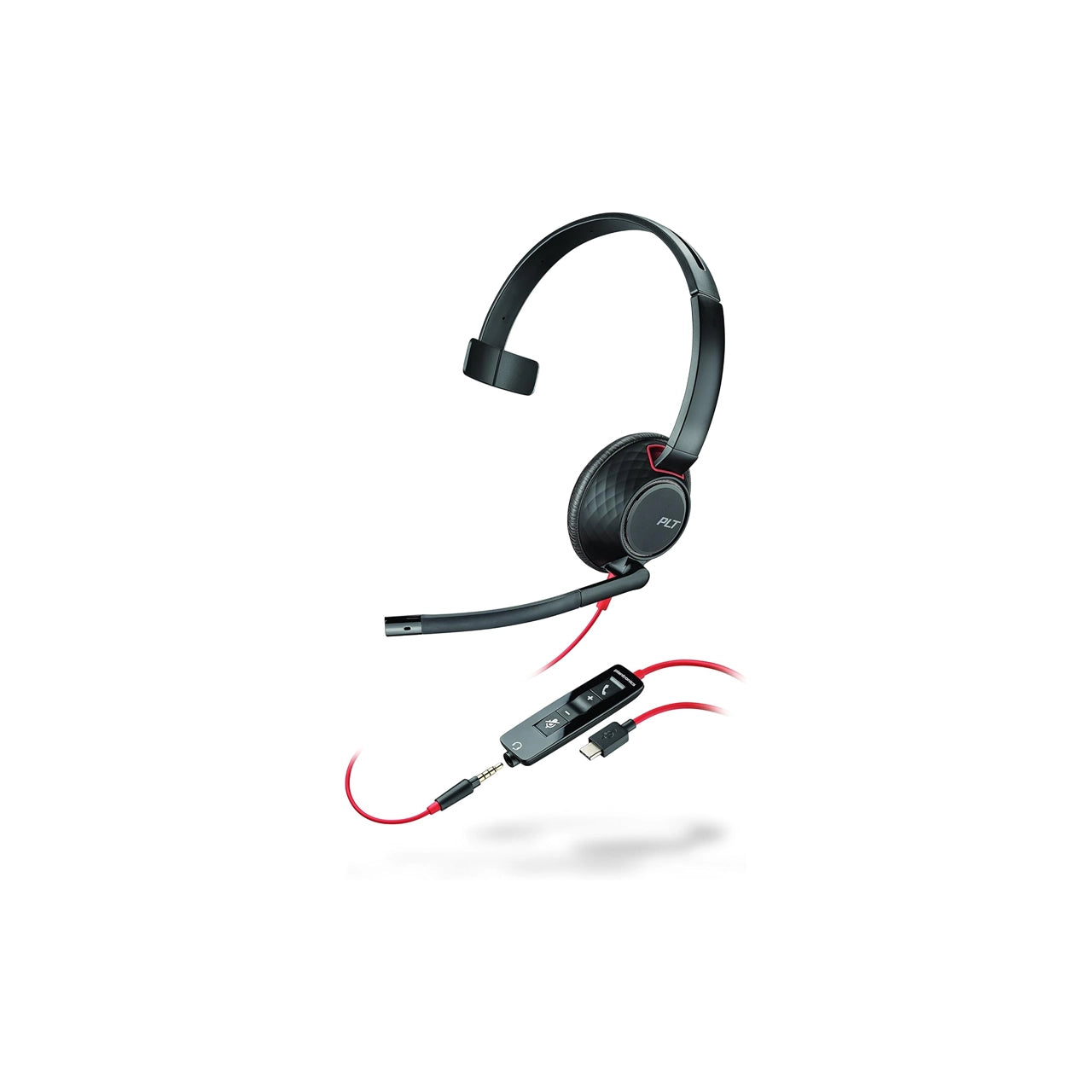 Poly Blackwire 5210 Monaural USB-C Headset +3.5mm Plug + USB-C/A Adapter - 8X230AA