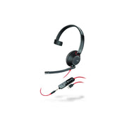 Poly Blackwire 5210 Monaural USB-C Headset +3.5mm Plug + USB-C/A Adapter - 8X230AA