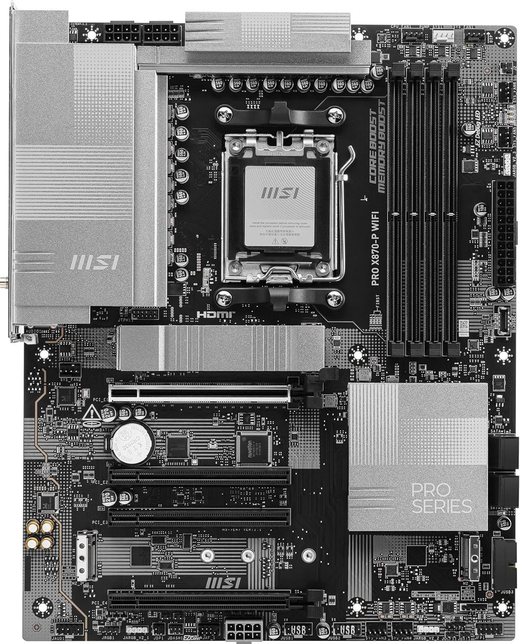 MSI ProSeries Motherboard, AMD Ryzen 9000/8000/7000 Processors, AM5, DDR5, PCIe 5.0, M.2 Gen5, WiFi 7 PRO X870-P WIFI
