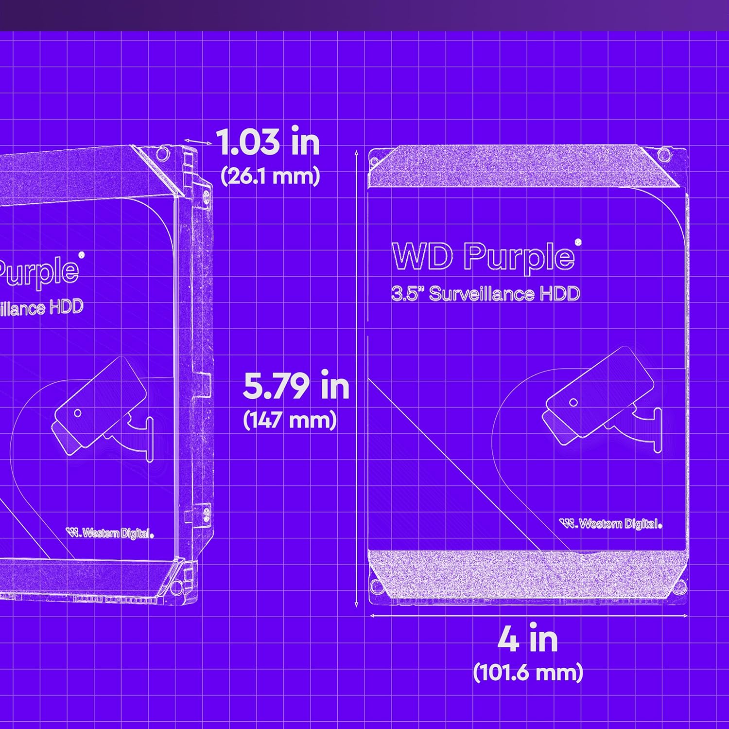 WD 8TB Purple Surveillance Hard Drive - 24/7 Recording | WD85PURZ