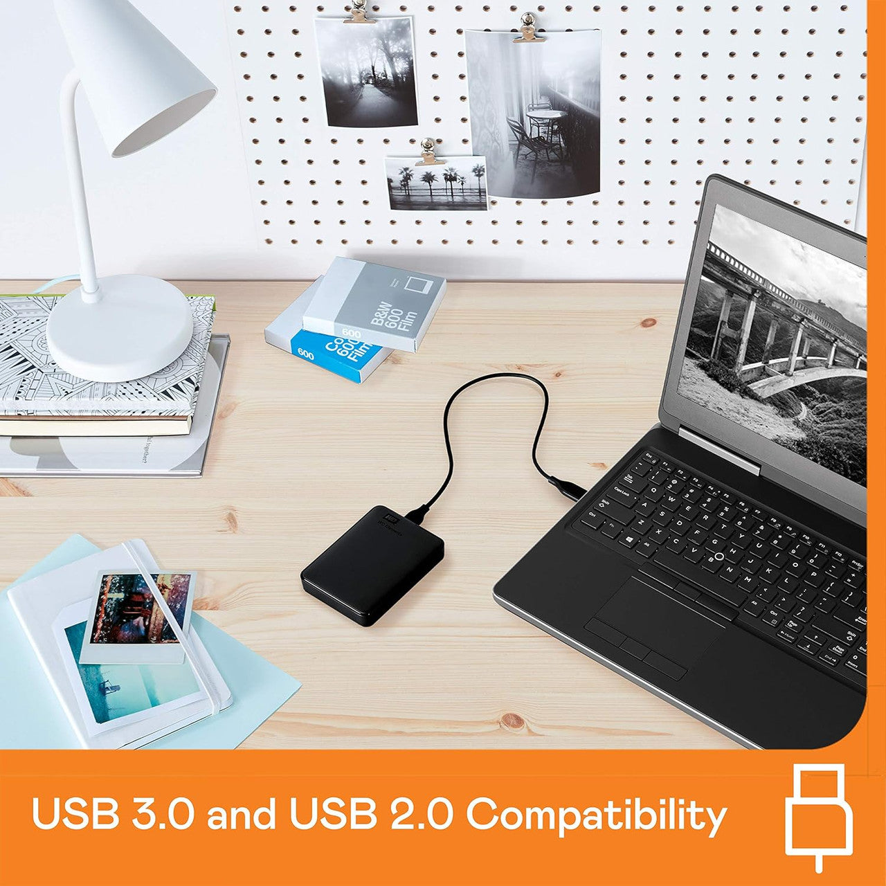 WD 2TB Elements Portable External Hard Drive HDD, USB 3.0, Compatible with PC, Mac, PS4 & Xbox - Black WDBU6Y0020BBK-WESN