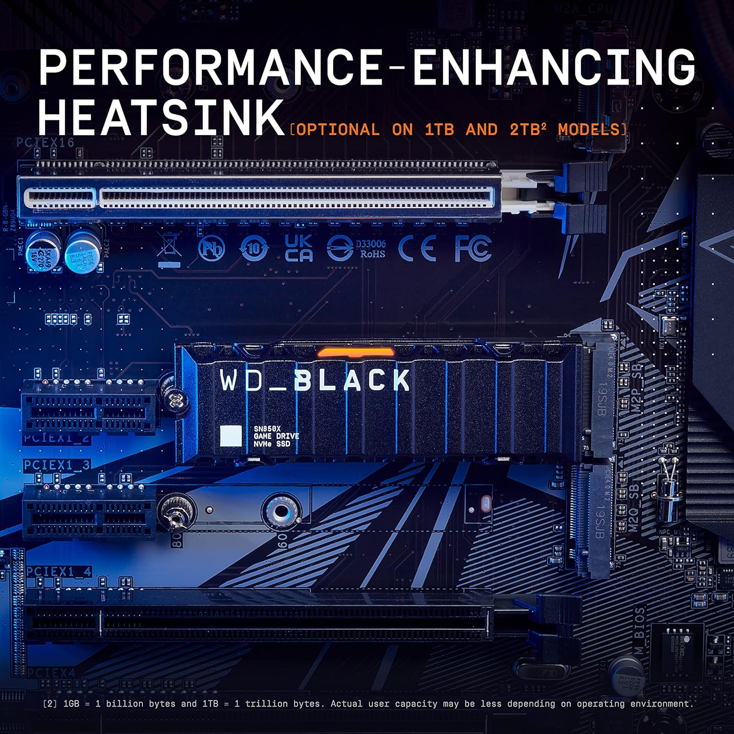 WD BLACK 1TB SN850X Internal Gaming Solid State Drive with Heatsink - WDS100T2XHE