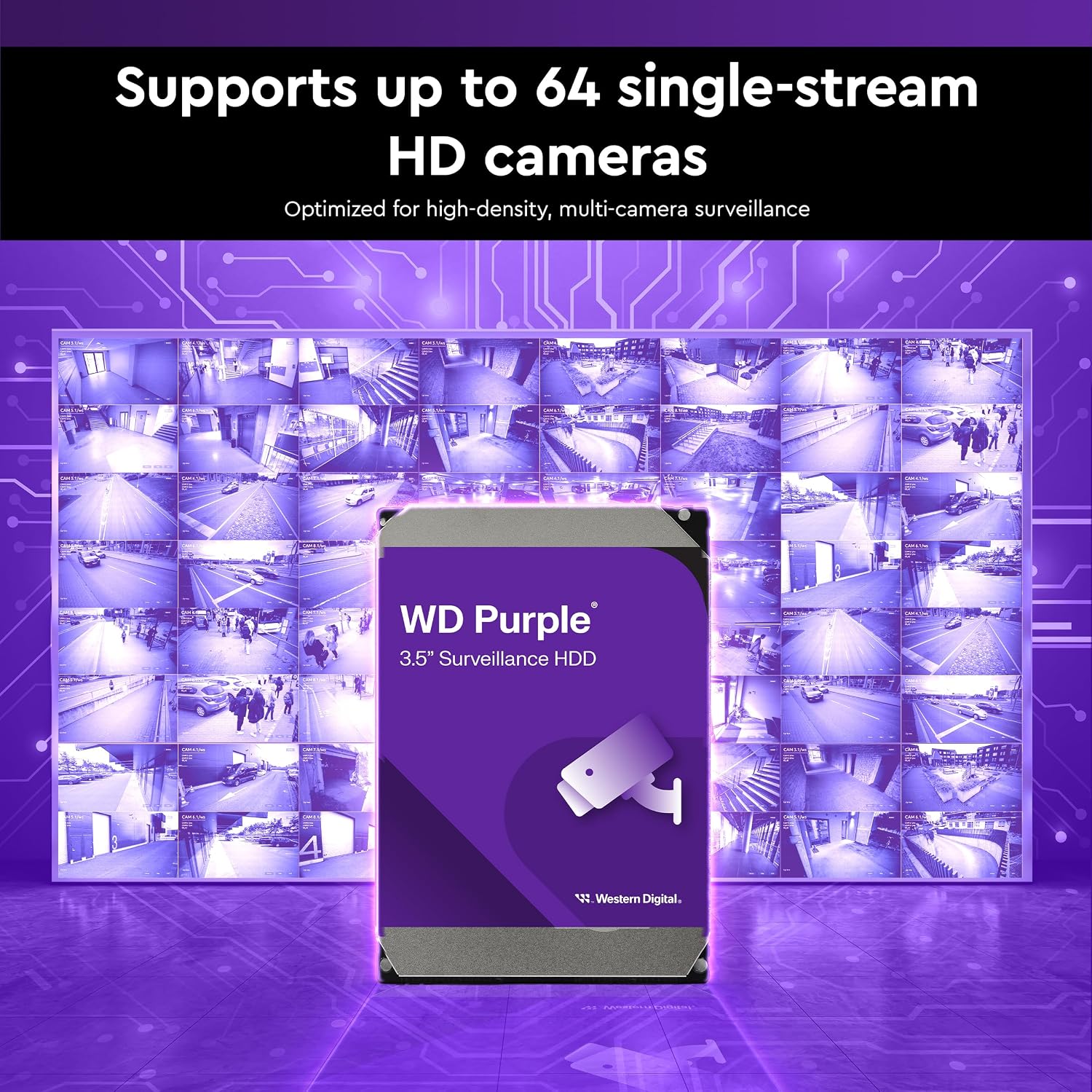 WD Purple Surveillance Hard Drive - 4TB - WD44PURZ