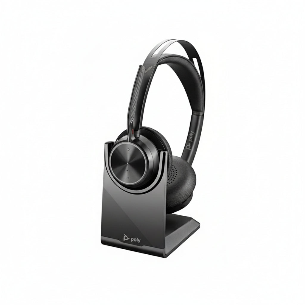 Poly Voyager Focus 2 USB-C-C Headset w/ USB-C/A Adapter and Charging Stand + Noise Canceling USB-C/A 9T9J5AA#AC3