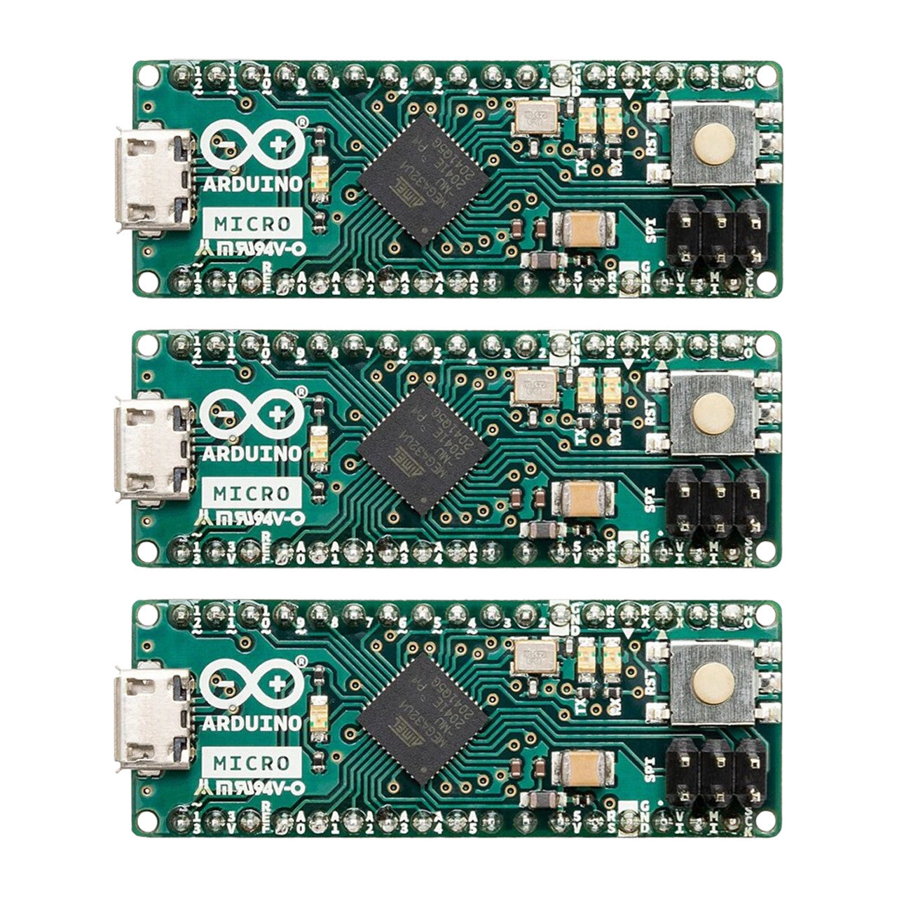 Arduino A000053 Micro withmicro USB connection, an ICSP Headers microcontroller board (Pack of 3)