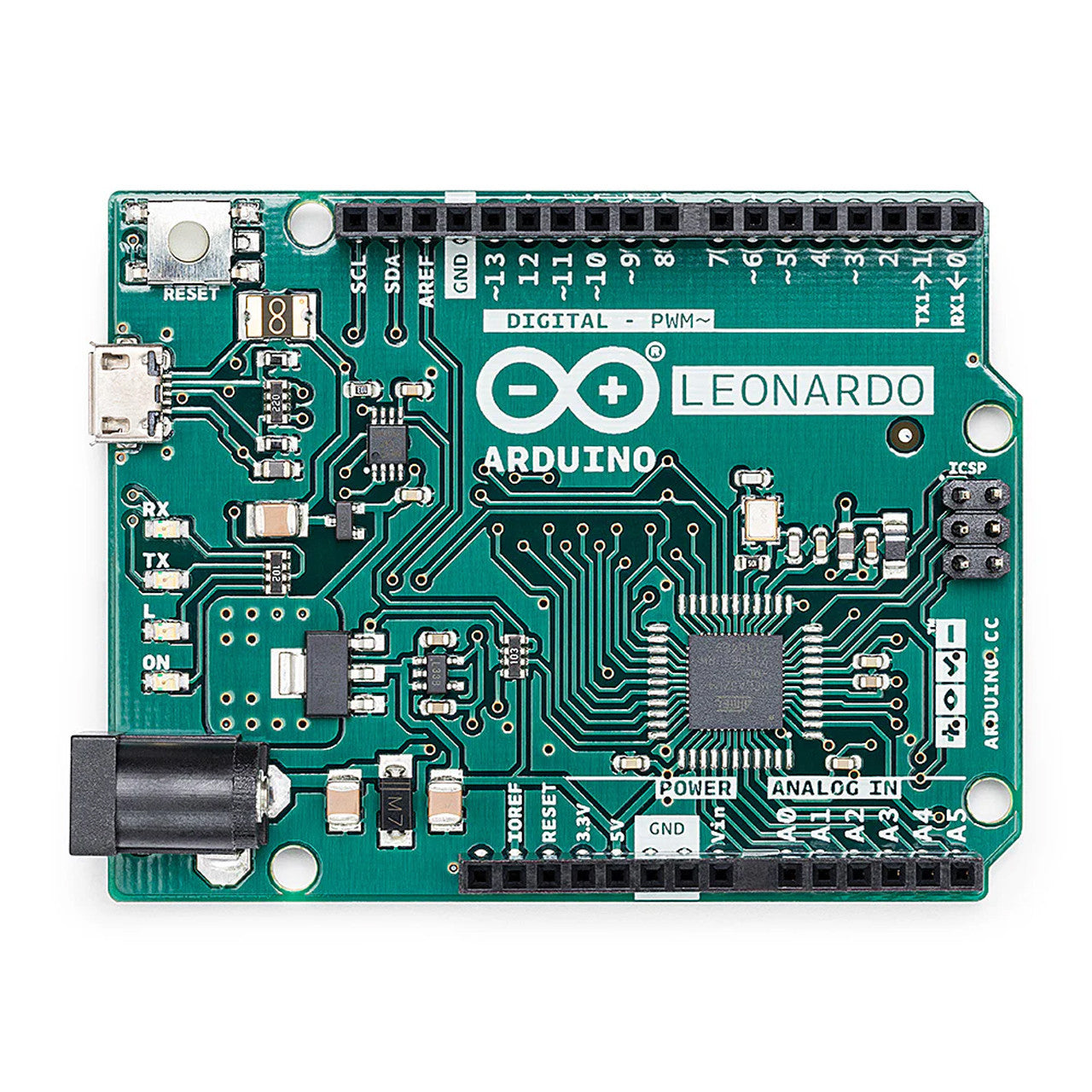 Arduino A000057 Leonardo with Headers USB connection power AC-to-DC adapter microcontroller board (Pack of 3)