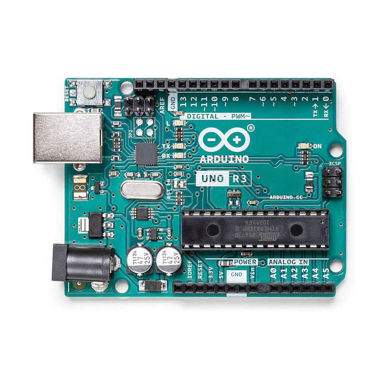 Arduino Uno REV3 USB connection AC-to-DC adapter microcontroller board A000066
