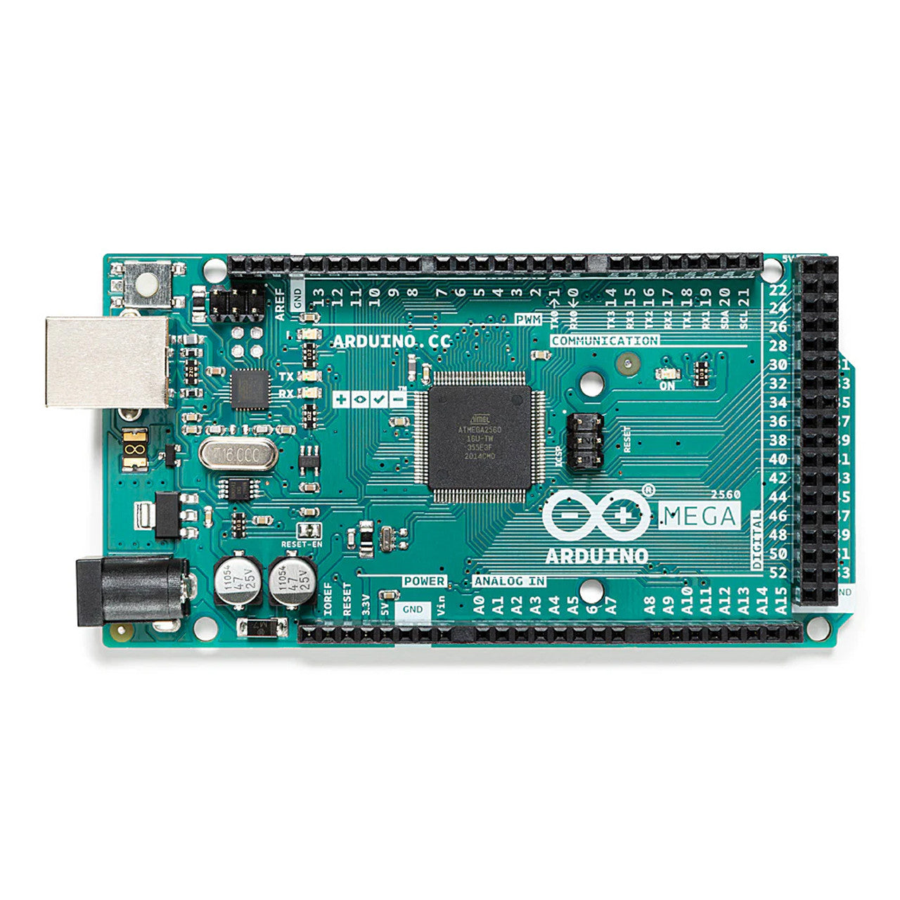 Arduino MEGA2560 REV3 Microcontroller Board USB and Power Jack Compatible with Uno Shields A000067
