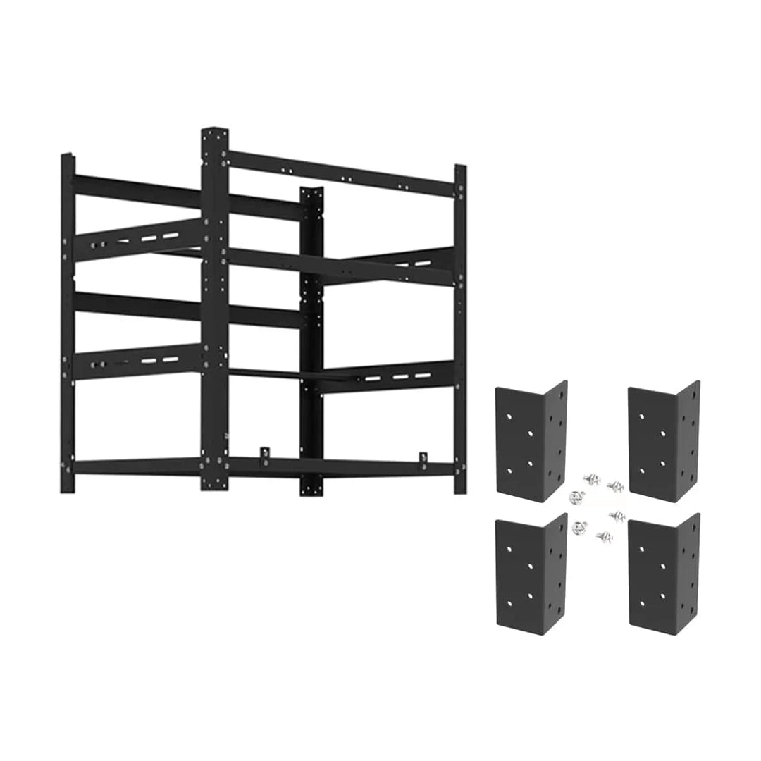 AAAwave The Sluice V.2 Up to 12 GPU Stackable Mining Rig Frame and 4 pcs of stacking brackets (Black)