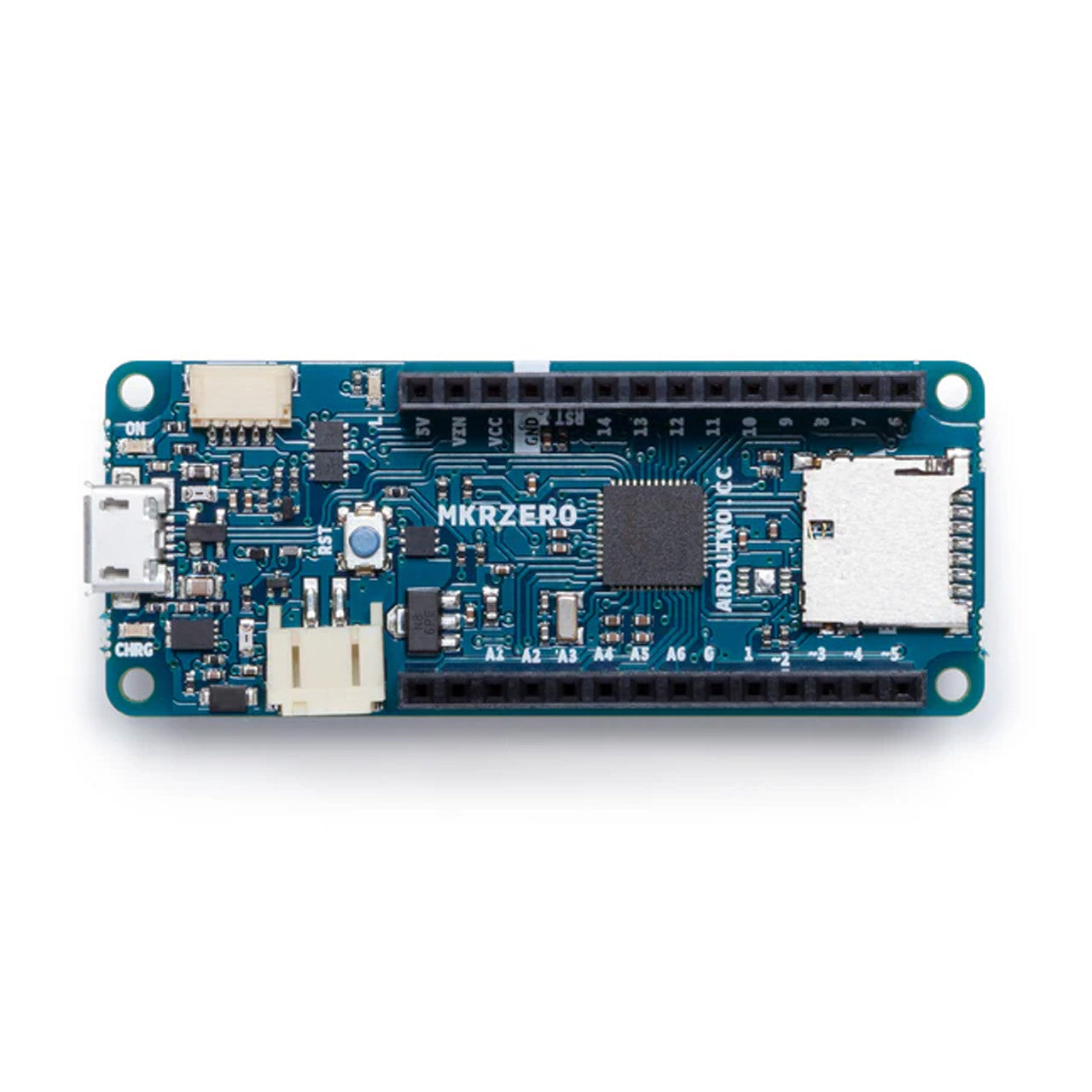 The Arduino MKR ZERO features a powerful SAMD21 Cortex-M0+ processor designed for high-performance audio and digital signal applications.