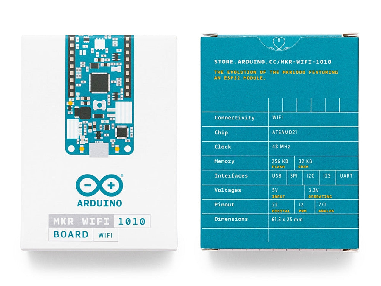 Arduino MKR WiFi 1010 WiFi-based IoT applications, micro USB connection preceding boards ABX00023