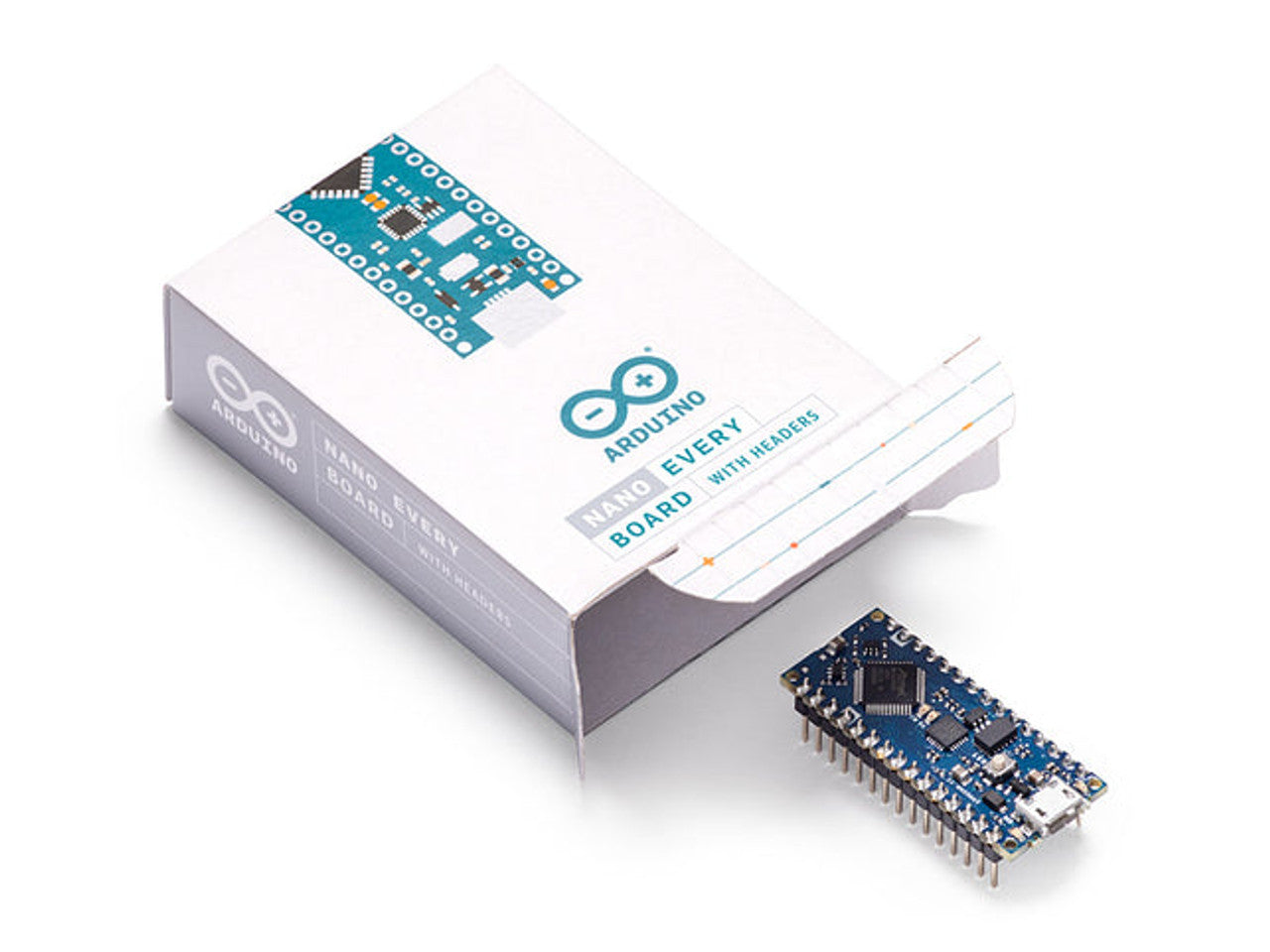 Arduino Nano Every w/ headers Compact ATmega4809 Microcontroller w/ Micro USB, 20 Digital I/O, 6 Analog Inputs ABX00033
