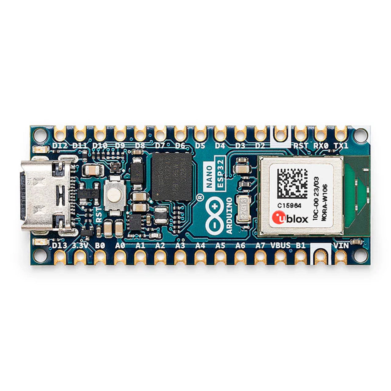 Arduino Nano without headers ESP32-S3, USB-C, Wi-Fi, Bluetooth, HID Support, MicroPython Compatible ABX00092