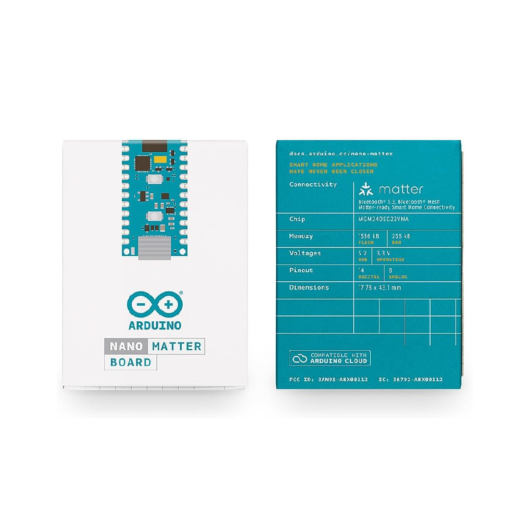 Arduino Nano Matter Prototype Board for Matter IoT Protocol, Wi-Fi, Bluetooth, and Smart Home Integration - ABX00112