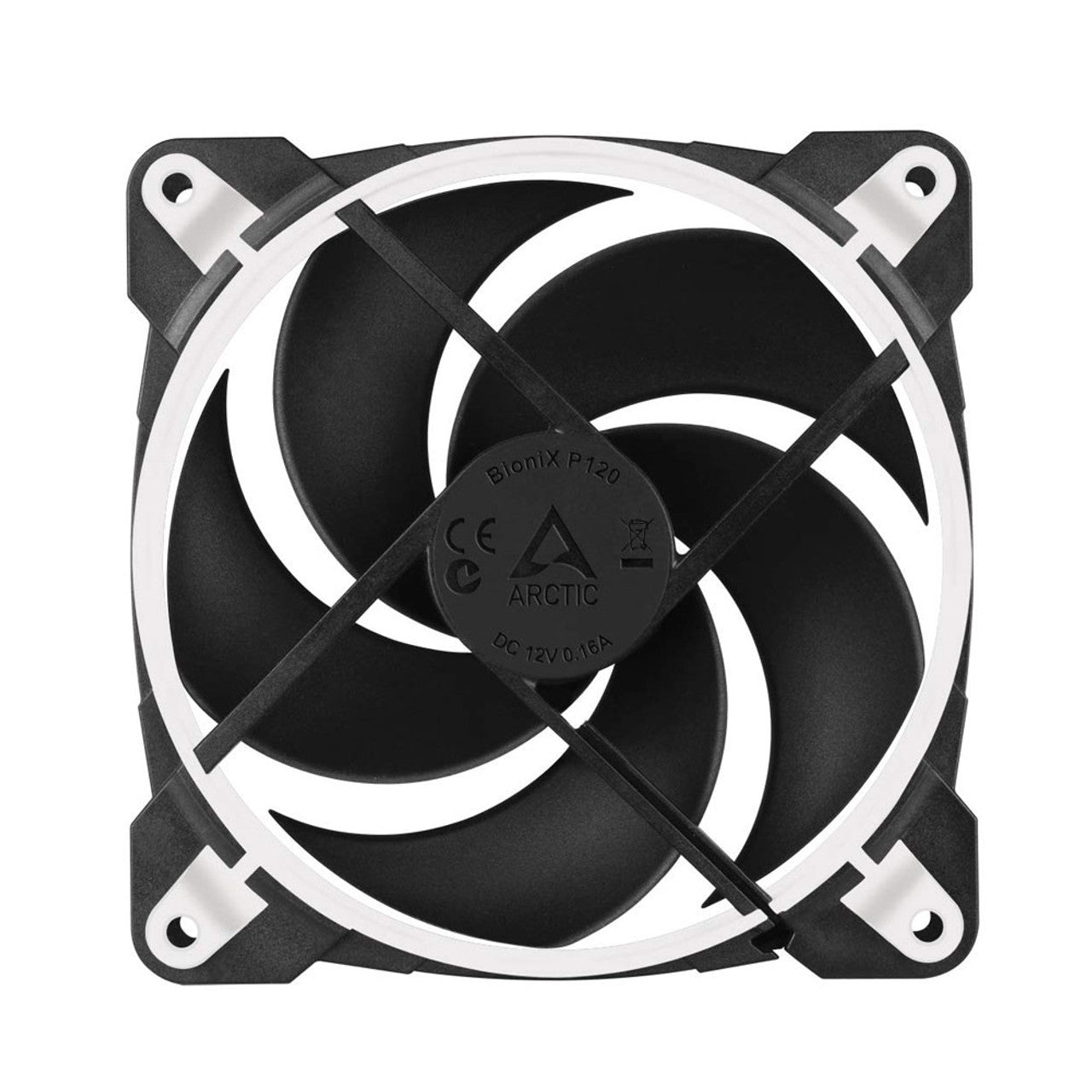 Arctic BioniX P120 120 mm | 2100 rpm | 4-Pin Case Fan with Cable Splitter (Black/White) - ACFAN00116A