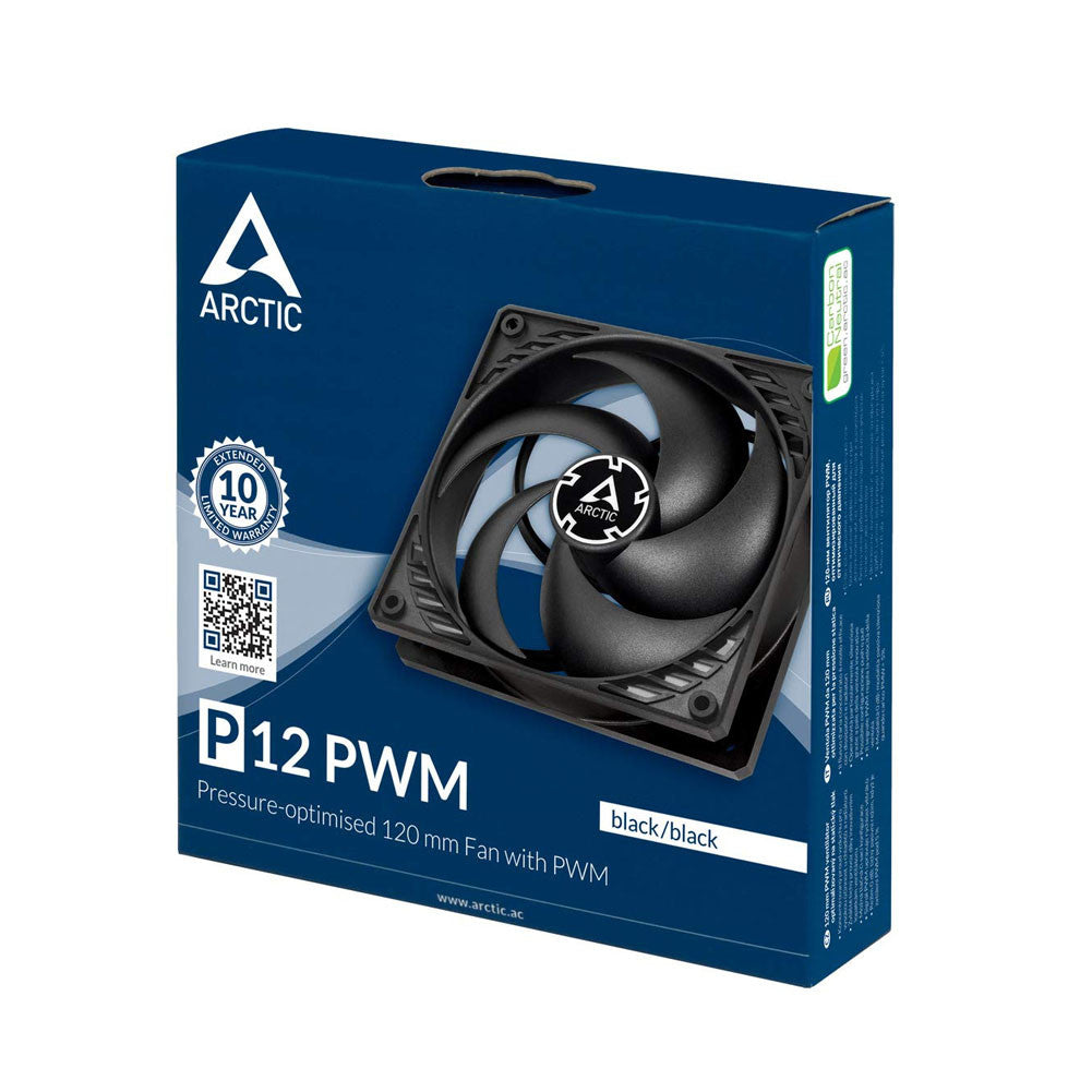 Arctic P12 PWM 120 mm | 1800 rpm | 4-Pin Case Fan (Black) - ACFAN00119A