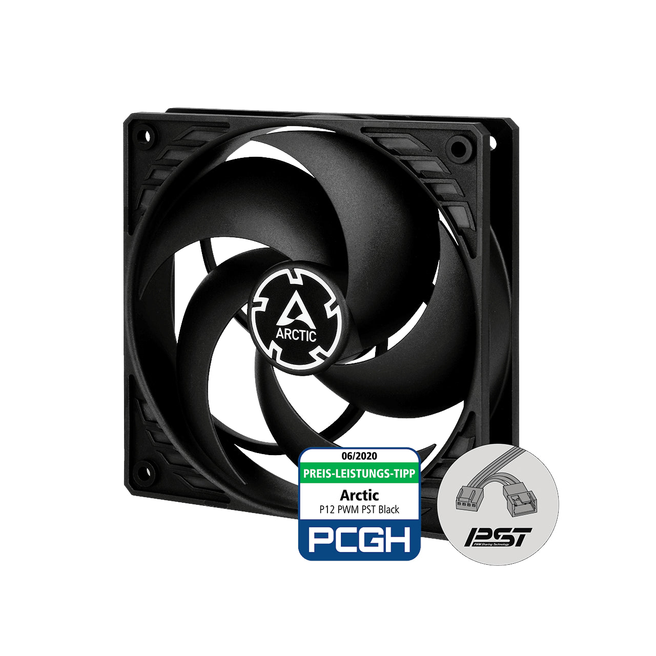 ARCTIC P12 120mm Case Fan  PWM and PST Black - ACFAN00120A
