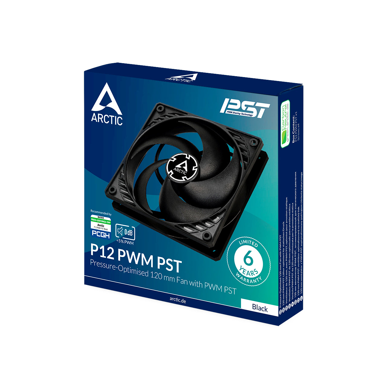 ARCTIC P12 120mm Case Fan  PWM and PST Black - ACFAN00120A