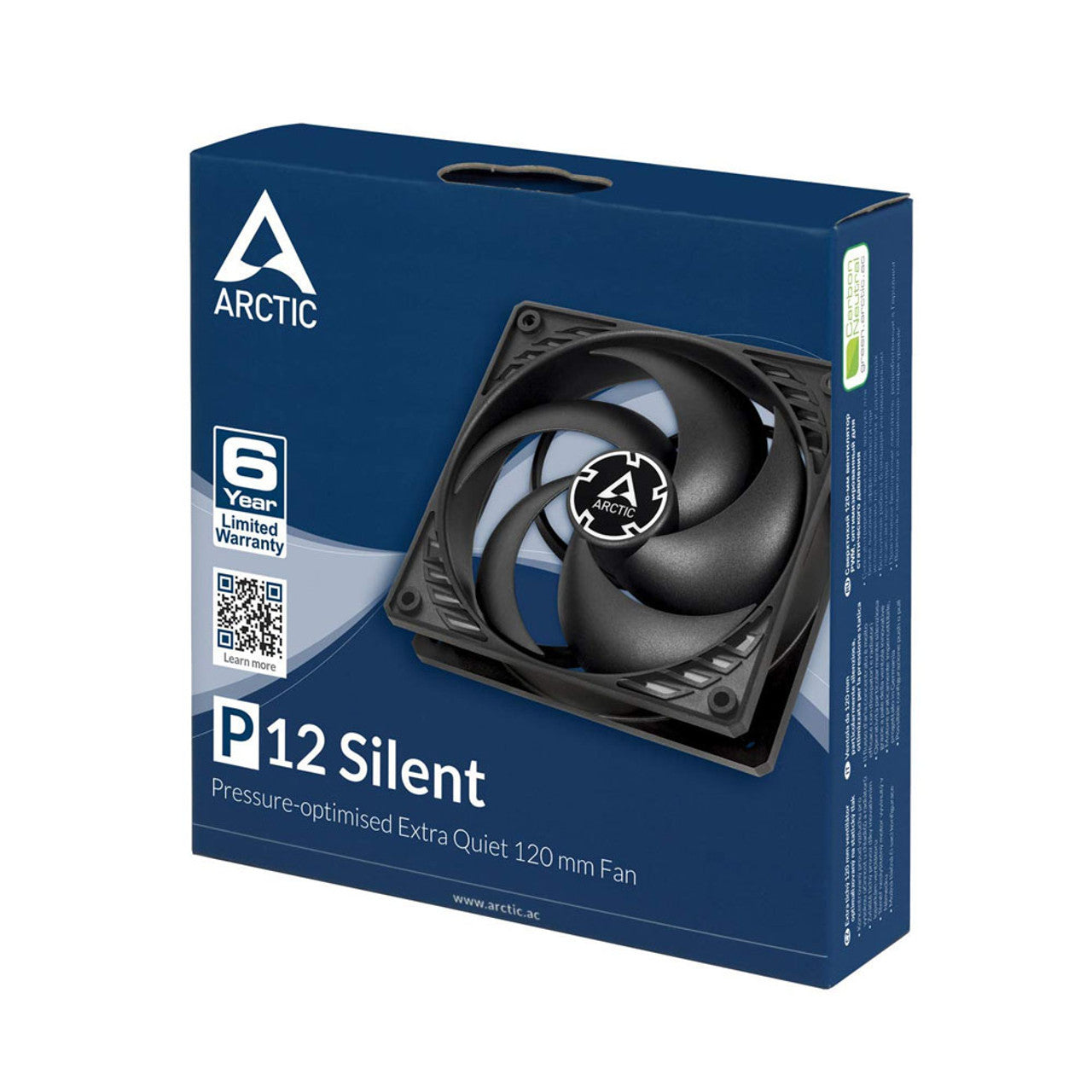 Arctic P12 Silent 120 mm | 1050 rpm | Low Noise 3-Pin Case Fan (Black) - ACFAN00130A