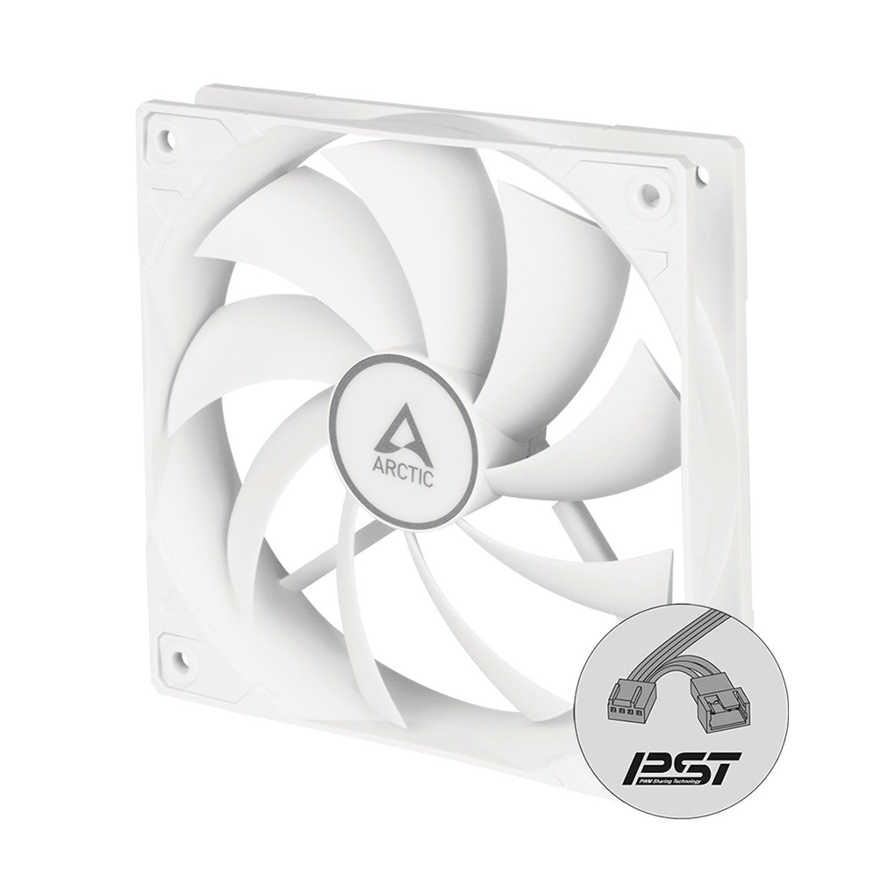 ARCTIC ACFAN00198A F12 PWM PST - 120 mm PWM PST Case Fan with PWM Sharing Technology (PST), Quiet Motor, Computer, Fan Speed: 230-1350 RPM - White