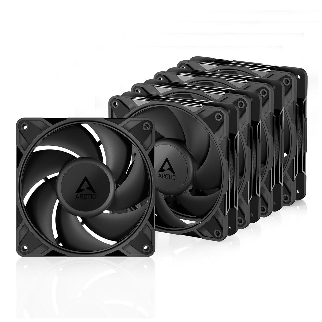 Arctic P12 PWM Pro PST | 120 mm | 3000 rpm | 4-Pin Case Fan with Cable Splitter | 5 Pieces (Black) ACFAN00307A
