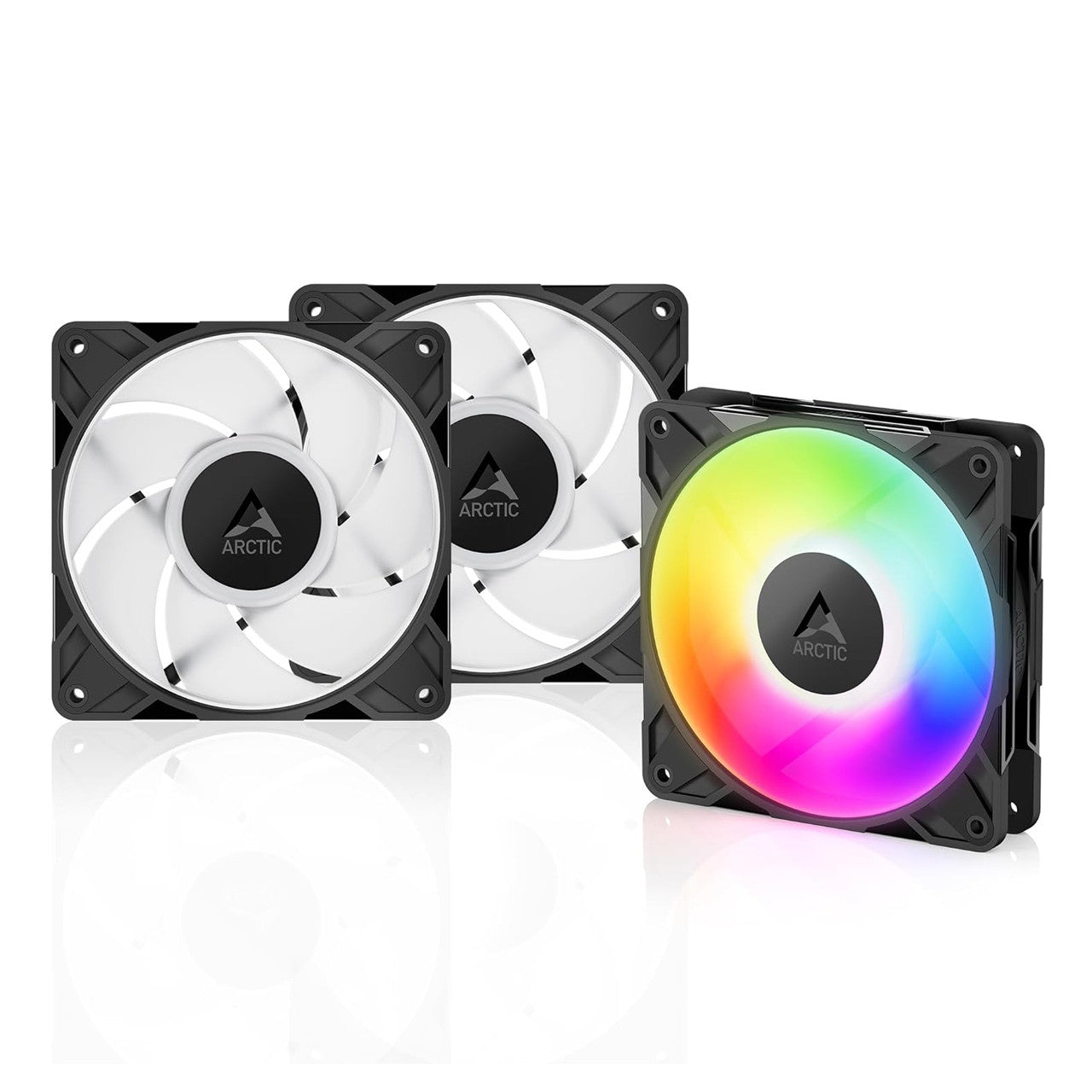 Arctic P12 PWM Pro A-RGB | 120 mm | 3000 rpm | 4-Pin Case Fan with Cable Splitter | 3 Pieces (Black) ACFAN00310A