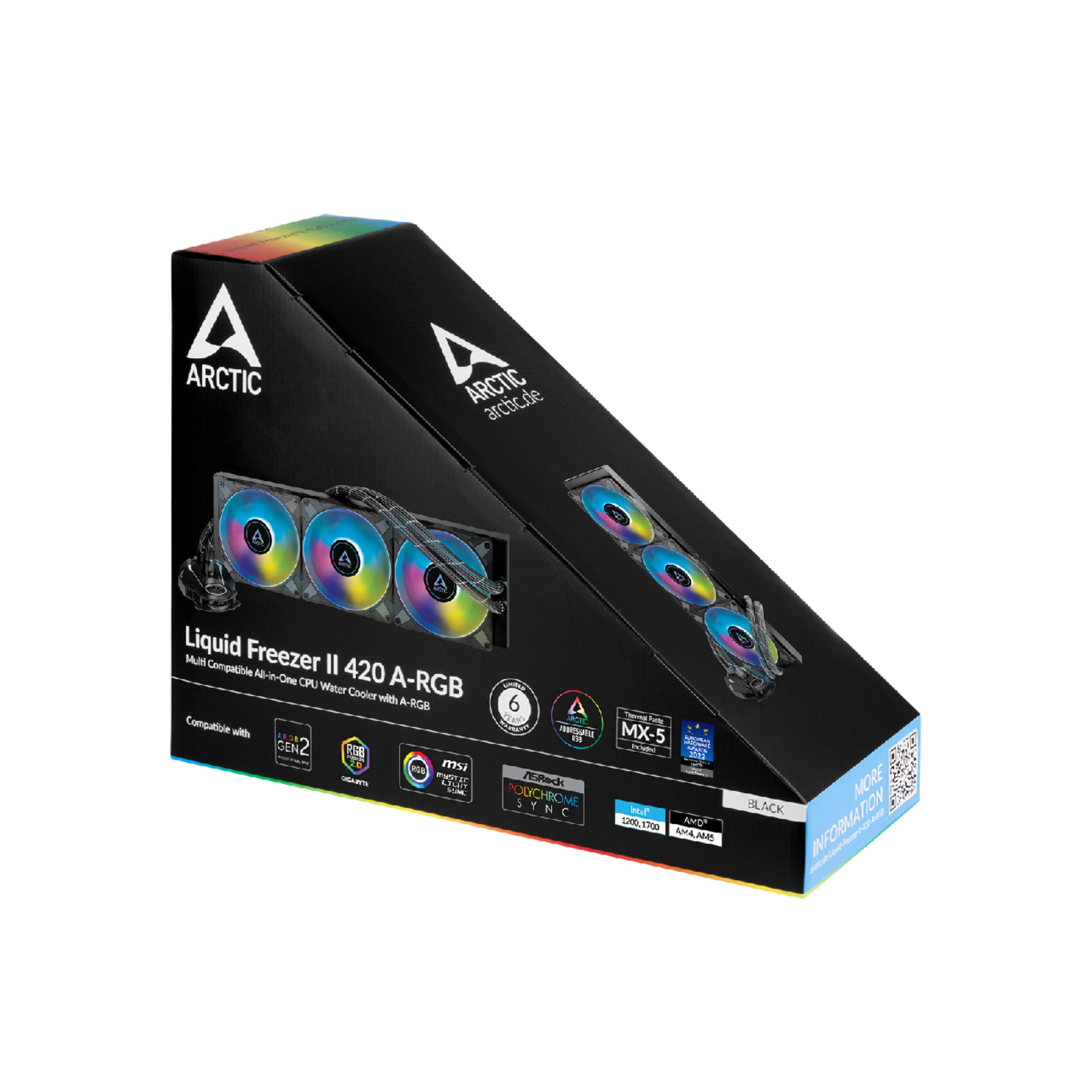 ARCTIC Liquid Freezer II 420 A-RGB CPU AIO Water Cooler Black - ACFRE00109A