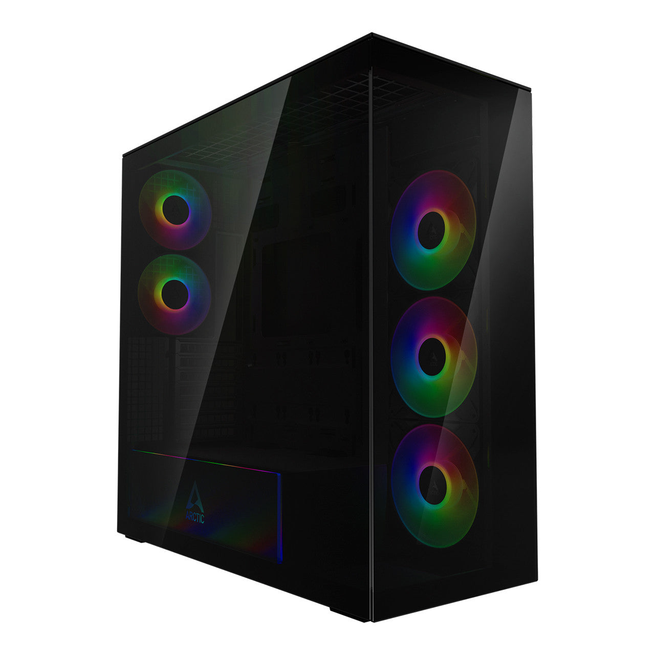 Arctic Xtender PC Case-Mid Tower-Tempered Glass Panel-Included A-RGB Fans (Black) ACPCC00015A