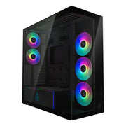 Arctic Xtender PC Case-Mid Tower-Tempered Glass Panel-Included A-RGB Fans (Mirror Black) ACPCC00018A